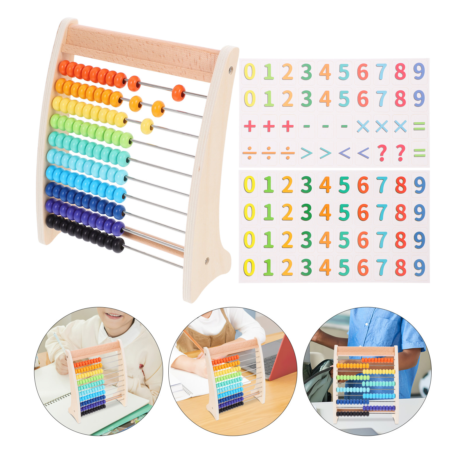 Abacus Counting Bead - 1 conjunto de ábaco de madeira